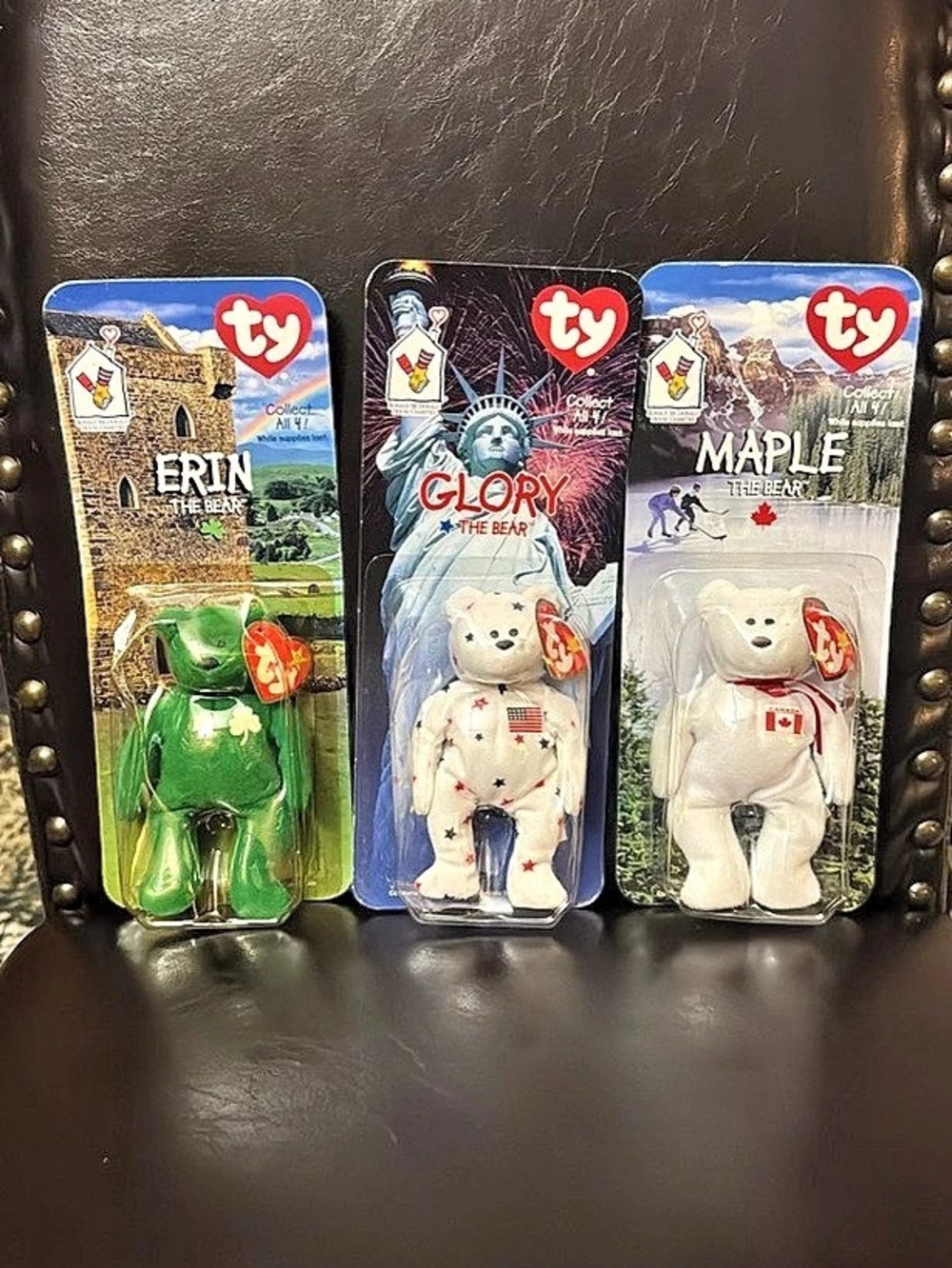 Ty Teenie Beanie Babies Complete Set of 3 (Erin, Glory, Maple) Teenie 3-Pack